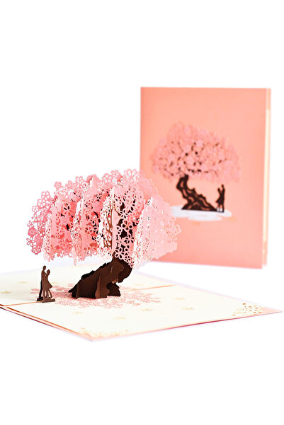 Choice5 Peach blossom Happy Birthday Pop Up Card Sakura Sunflower Envelope El...