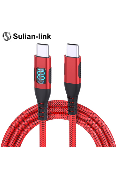 Choice1 كابل شحن سريع USB C إلى USB C أحمر 100 وات بسرعة نقل 480 ميجابت في ال...