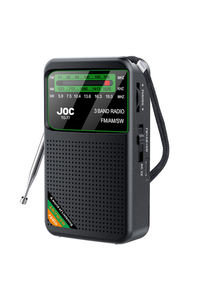choice2 راديو TG77 أسود محمول AM/FM/SW ثلاثي الموجات، راديو صغير محمول للجري ...