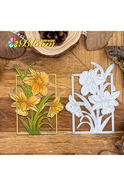Choice قوالب تقطيع معدنية أصلية جميلة على شكل زهور الزنبق بإطار مربع، مناسبة ...