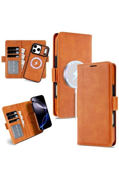 Choice جراب محفظة ماج سيف بني اللون 2 في 1 لهواتف آيفون 17 برو ماكس، وآيفون 1...