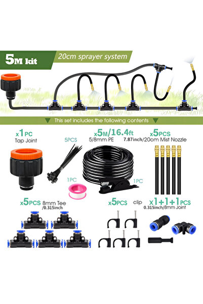 choice2 طقم بخاخ عالمي قابل للانحناء الحر بطول 5 أمتار (30-5 أمتار) مع خرطوم ...