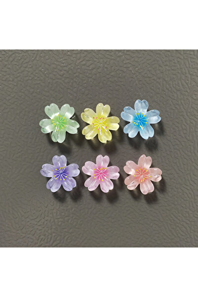 Choice ٦ قطع من مغناطيسات الثلاجة بألوان متنوعة على شكل زهرة الكرز (ساكورا)