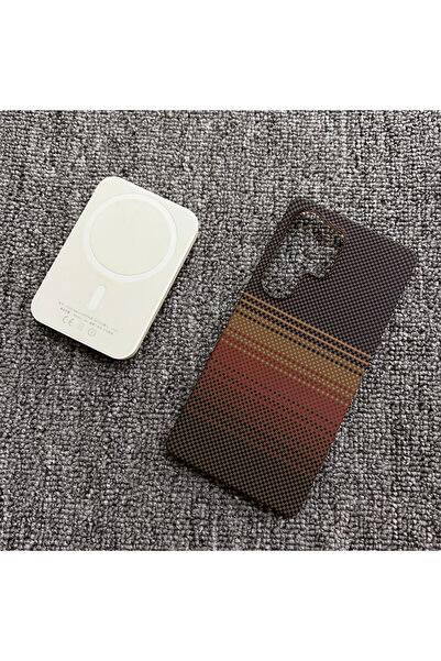 Choice21 غلاف هاتف جديد بنمط ألياف الكربون والكيفلار، ذهبي اللون، لهاتف Galax...