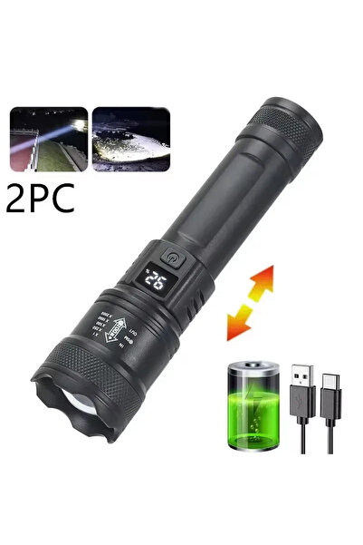 Choice3 2pc-S384-A 1600000 LM Super Bright Flashlight USB Rechargeable LED Lo...