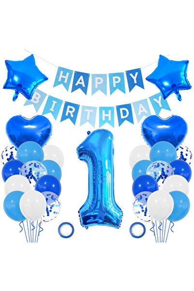 Choice4 NUMBER 32inch HG9175-1 Birthday Large Foil Number with Blue Balloons ...