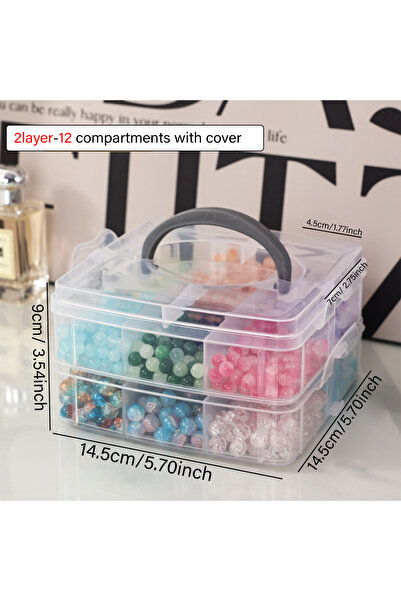 choice2 2layer - Transparent 1pc transparent multi-layer bead handicraft port...