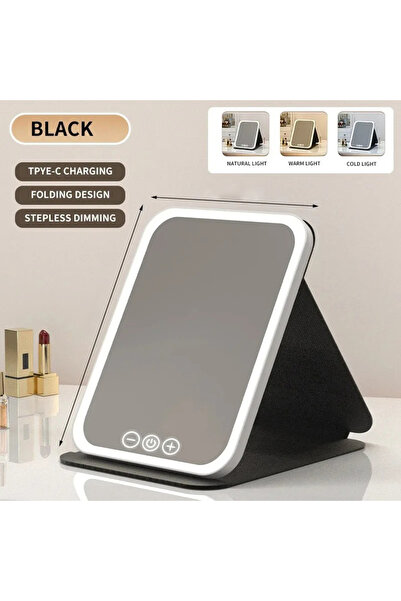 Choice Big Black USB Rechargeable Vanity Mirror with Touch Screen, 3 Color LE...