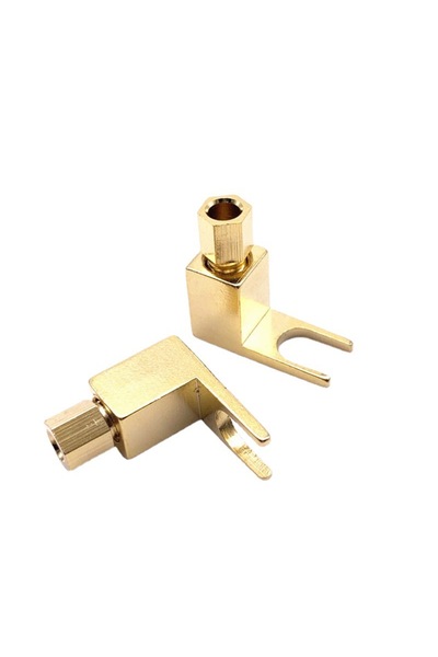 Choice 4pcs 4/10pcs Gold Plated Y Spade to Banana Plug Adapter U Fork to Bana...