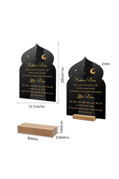 Choice3 07 Reusable Acrylic Ramadan Calendar Board Wooden Base Table Ornament...