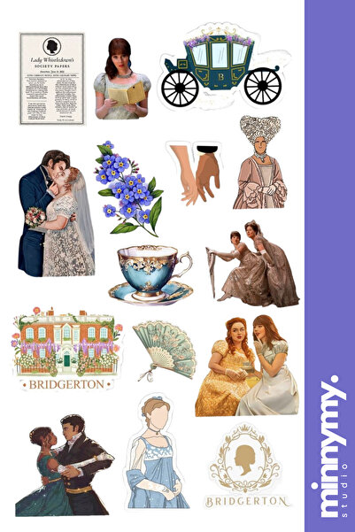 Minnymy Bridgerton Collection Vintage Sticker, Çıkartma, Ajanda, Günlük, Plan...