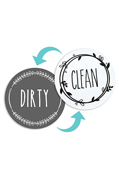 Choice3 ملصق مغناطيسي دائري رمادي وأبيض للثلاجة، تعليمات التنظيف والغسل، ملصق...