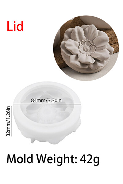 choice2 Lid 3D Flower Candle Cup Silicone Mold DIY Handmade Cylinder Flowerpo...