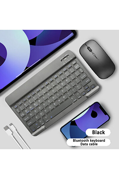 choice2 لوحة مفاتيح وماوس بلوتوث أسود لأجهزة iPad وMac وهواتف وأجهزة Android ...