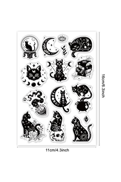 choice2 AECH06-04523 ورقة واحدة من طوابع القطط السحرية الشفافة لأعمال السكراب...