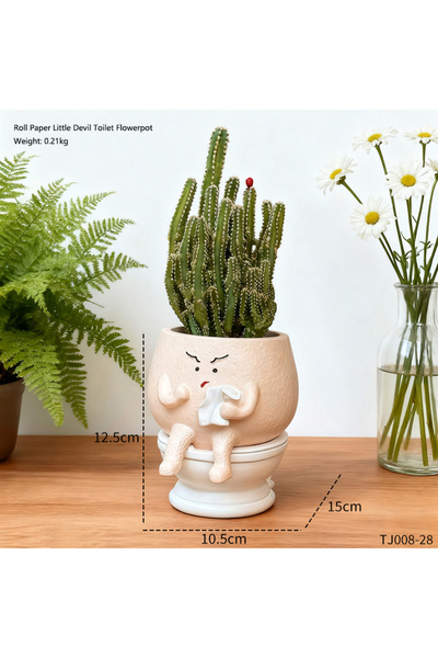 Choice Tj008-28 زينة مرحة على شكل أصيص زهور عصاري للمرحاض، أصيص زهور إبداعي ل...