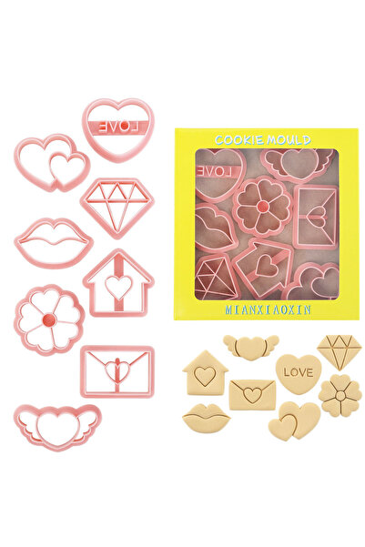 Choice 8PCS-Love D 8 Pcs Valentine's Day Cookie Cutter Set - Heart, Flower Sh...