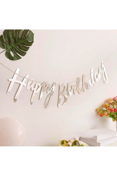 Choice1 silvery 5m Happy Birthday Banner Bunting Paper Birthday Wedding Party...