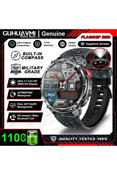 Choice3 Blue camouflage New Military T-Rex3 Ultra 1100mAh Battery Smart Watch...