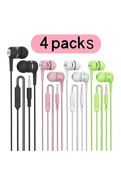 Choice1 4 قطع ألوان متنوعة NNBILI 1-4 قطع سماعات أذن بأسلاك 3.5 ملم داخل الأذ...