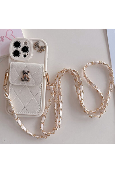 Choice68 محفظة بيضاء ثلاثية الأبعاد بتصميم دب لطيف، حامل بطاقات ، جراب كروسبو...