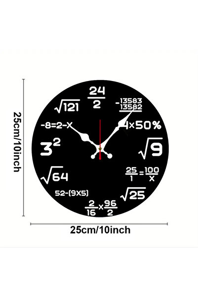 Choice 10 inch GZ-WYT09050014 Mathematical Formulas Wooden Round Silent Hangi...