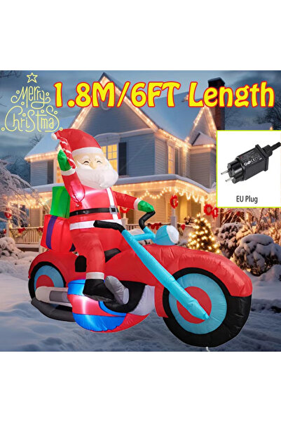 choice2 eu plug 1.8M/6FT Christmas Ornament Inflatable Santa Motorcycle Built...