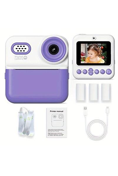 Choice P03 Purple Instant Print Camera for Kids - Portable Thermal Printer wi...