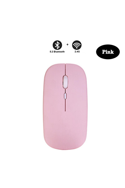 Choice6 ماوس لاسلكي وردي اللون بتقنية بلوتوث، بتردد 2.4 جيجاهرتز، وضعان إضاءة...