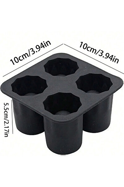 Choice 1pcs black 4 Cup Shape Silicone Ice Cube Mold Tray Make Shot Glass Sum...