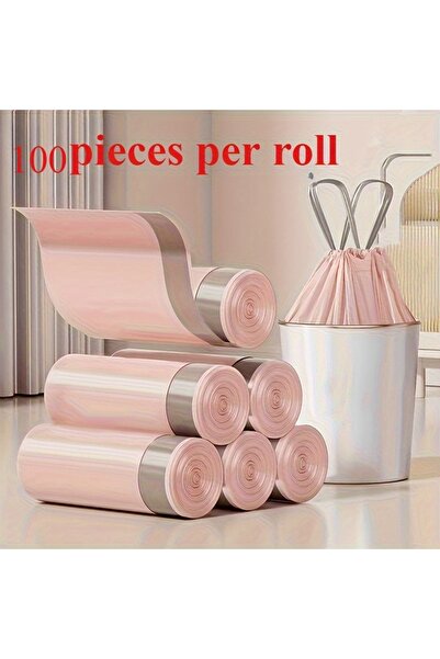Choice1 100 كيس قمامة وردي سميك للغاية برباط، 50/100 كيس - أكياس قمامة متينة ...