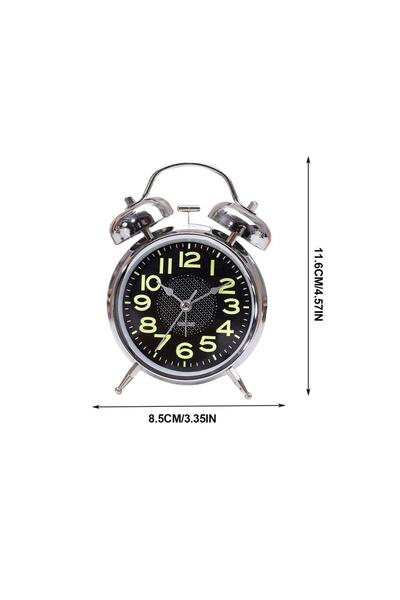Choice As shown Loud Mechanical Alarm Clk for Heavy Sleepers Adults Retro Twi...