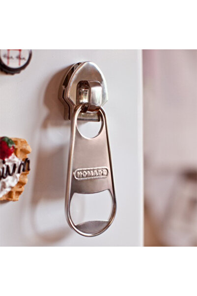 Choice فتاحة زجاجات كبيرة فضية اللون، مغناطيسية، مزودة بسحاب، وفتاحة زجاجات ب...