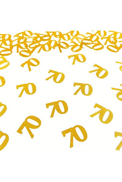 Choice 50 قطعة من قصاصات الورق الذهبية على شكل الرقم 70 - زينة طاولة لحفلات أ...