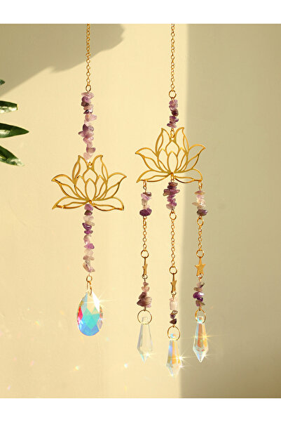 Choice صائد شمس MS486 قطعتان، صائد شمس كريستالي، زهرة اللوتس، وردي بنفسجي، دي...