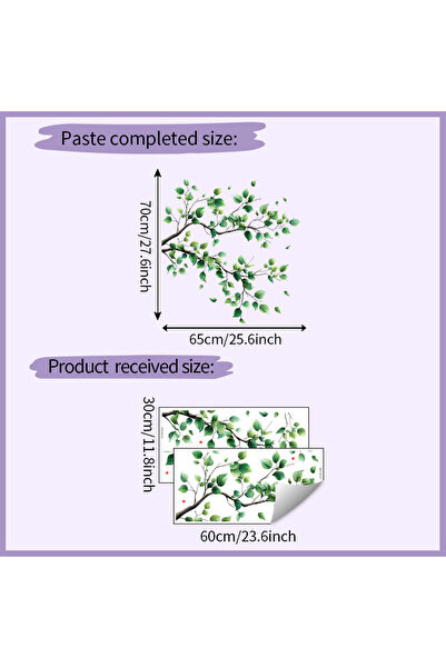 Choice ملصق جداري على شكل أغصان وأوراق خضراء، ديكور للحمام والمرحاض، مناسب لغ...