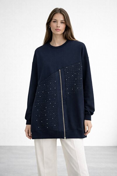 Puane Women's Zipper Detailed Stoned Tunic 10769