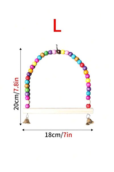 choice2 حامل طيور الببغاء قطعة واحدة/قطعتين، خرز خشبي ملون، أجراس، ديكور، صغي...