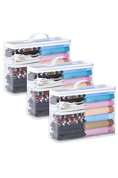 Choice1 3pcs Transparent Storage Bag Quilt Clothing Storage Bag Waterproof an...