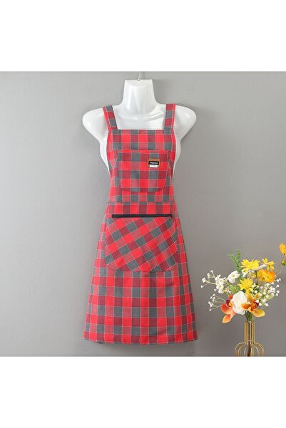 Choice4 Red Korean Style Women's Cotton Apron Breathable Fashion Kitchen Home...