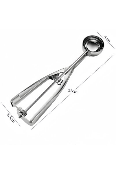 choice2 مغرفة آيس كريم صغيرة الحجم من الفولاذ المقاوم للصدأ، قطعة واحدة، بمقب...