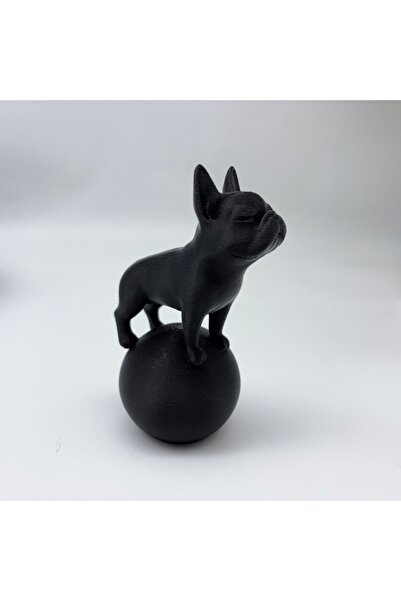 Choice1 تمثال كلب قتال فرنسي كروي أسود اللون، زينة مطبوع ثلاثية الأبعاد على ش...