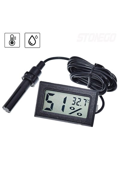 Choice1 مقياس حرارة ورطوبة رقمي صغير بشاشة LCD، أسود اللون، عالي الدقة، للاست...