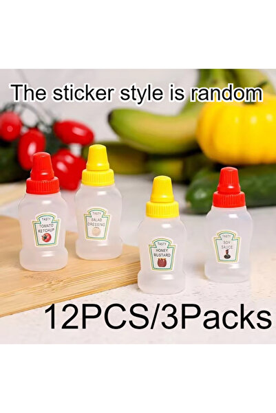 choice2 12PCS-3Packs 4PCS/Pack Mini Tomato Sauce Bottle 25ML Seasoning Squeez...