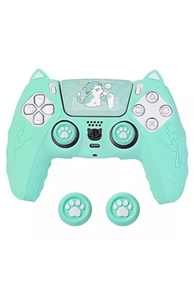 Choice مجموعة غطاء وحدة تحكم سيليكون أخضر بتصميم مخلب قطة مع ملصق، غطاء وحدة ...