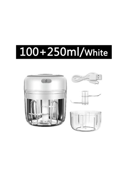 Choice3 White Set Electric Mini Garlic Chopper USB Meat Grinder Garlic Masher...