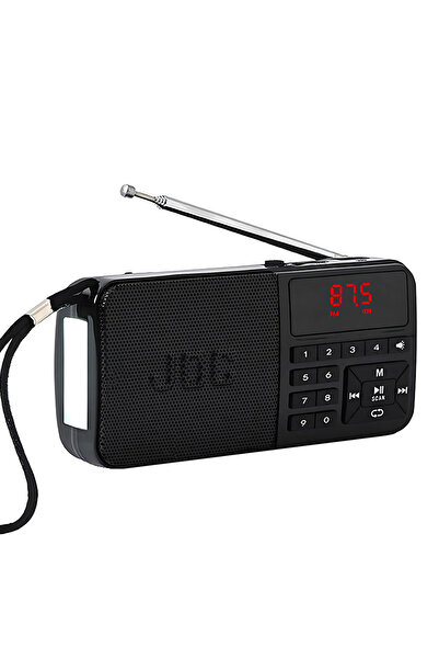 Choice3 راديو FM أسود محمول، راديو محمول، بلوتوث، بطارية قابلة للشحن، يدعم سم...