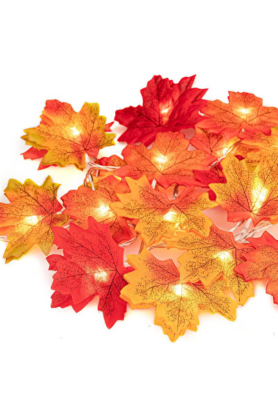 Choice 2M 20LED Red Yellow 100Pcs Random Color Autumn Artificial Maple Leaf 2...