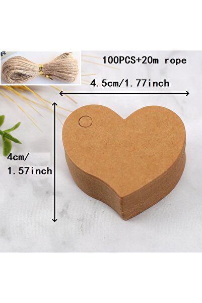 Choice1 Brown Kraft Paper Gift Tags with String, 100PCS Heart Gift Tags, Whit...