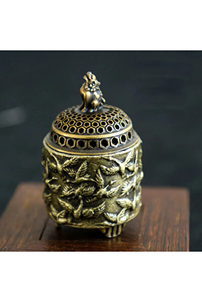 Choice A 1PC Retro Crane Metal Incense Cone Holder, Mini Asian Zen Decor, Sma...